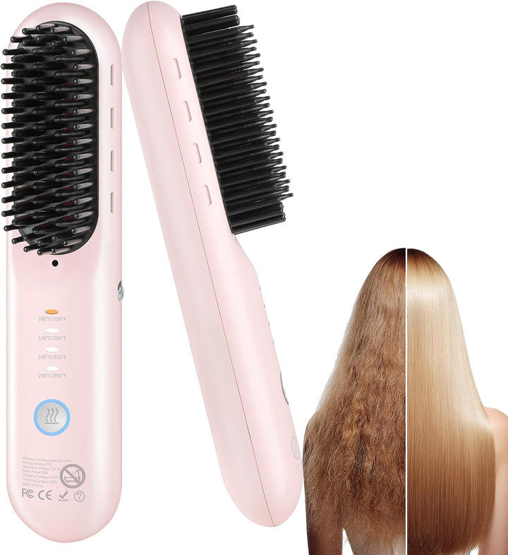 Cepillo alisador de cabello inalámbrico \u2013 Go Brush Pro para ca...