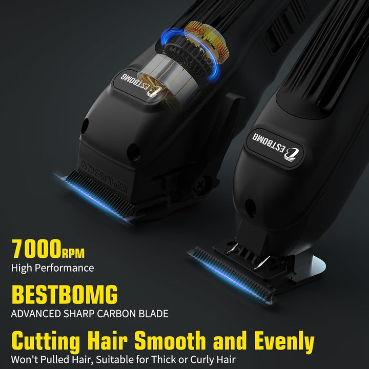BESTBOMG® Cortapelos profesional para hombres, juego de cortapelos...