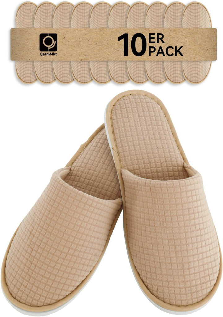 QatmMkt - 10 pares de pantuflas desechables unisex para invitados,...