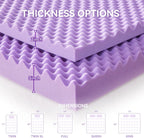 SINWEEK Cubrecolchón de Espuma Viscoelástica con Diseño de Huevera de 2 Pulgadas Tamaño Individual, Almohadilla de Colchón Suave para Alivio del Dolor de Espalda, Cubrecolchón, Certificado CertiPUR-US