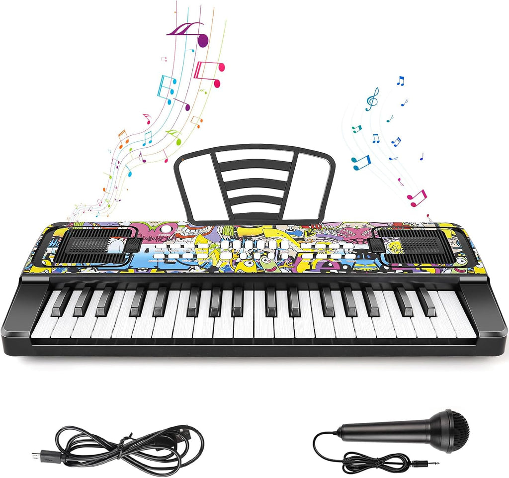 Teclado de piano para niños, piano para niños, teclados musicales de 37 teclas, pianos electrónicos con soporte para libro de música, juguetes musicales para niños pequeños, principiantes