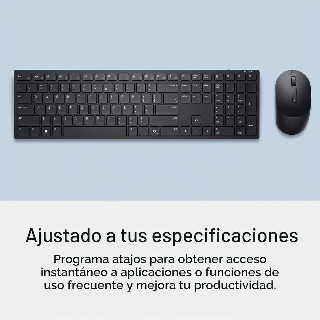 Dell Teclado y mouse inalámbricos avanzados - KM520 - Inalámbrico, interfaz de 2.4 GHz, Negro