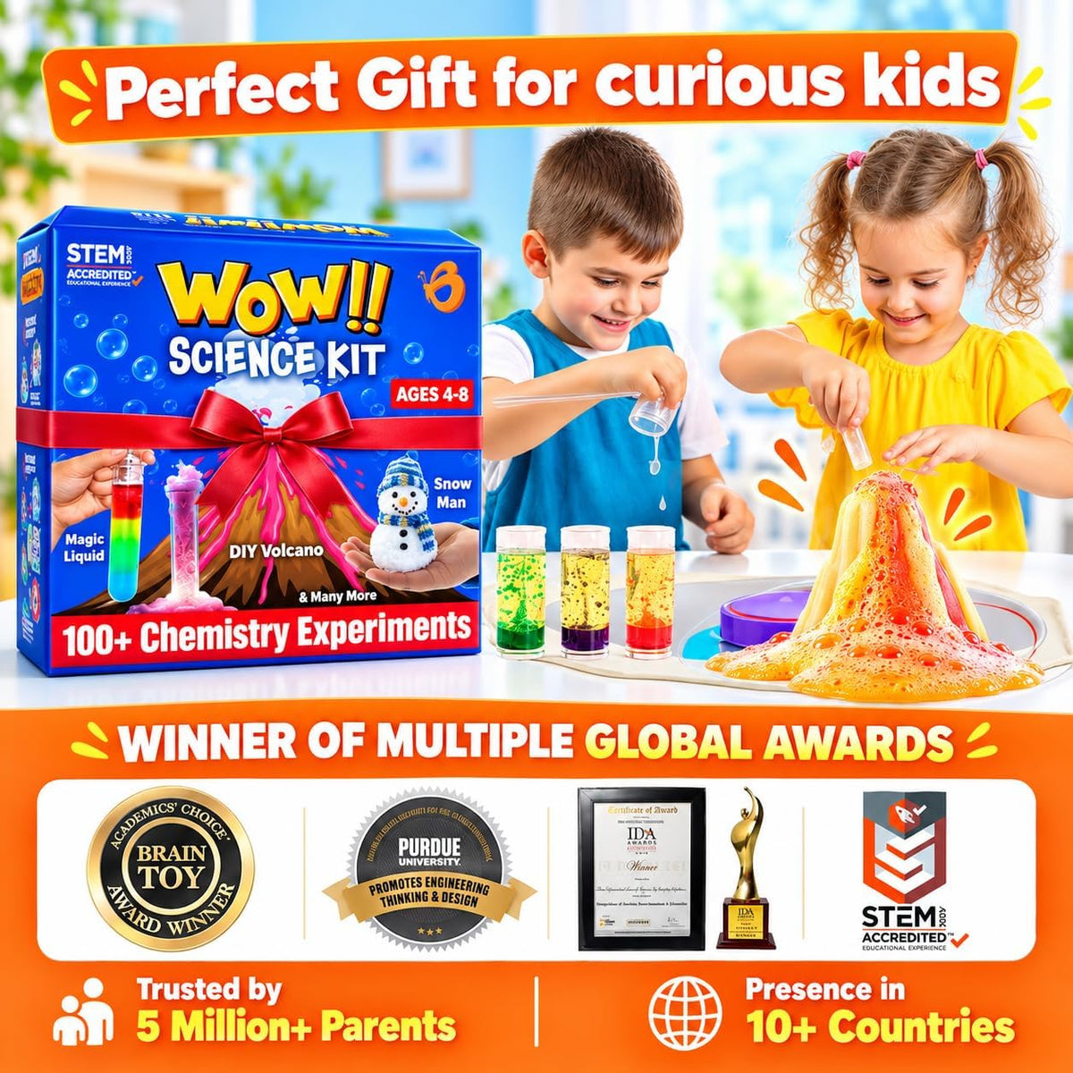 ButterflyEdufields - Mini kit de ingeniería para niñas de 8, 10, 12, 15 años y más de 100 experimentos científicos para niños de 4, 5, 6, 7, 8 años