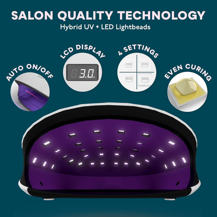 Secador de uñas con gel con LED de 48 W UV y sensor (blanco), de Sunuv