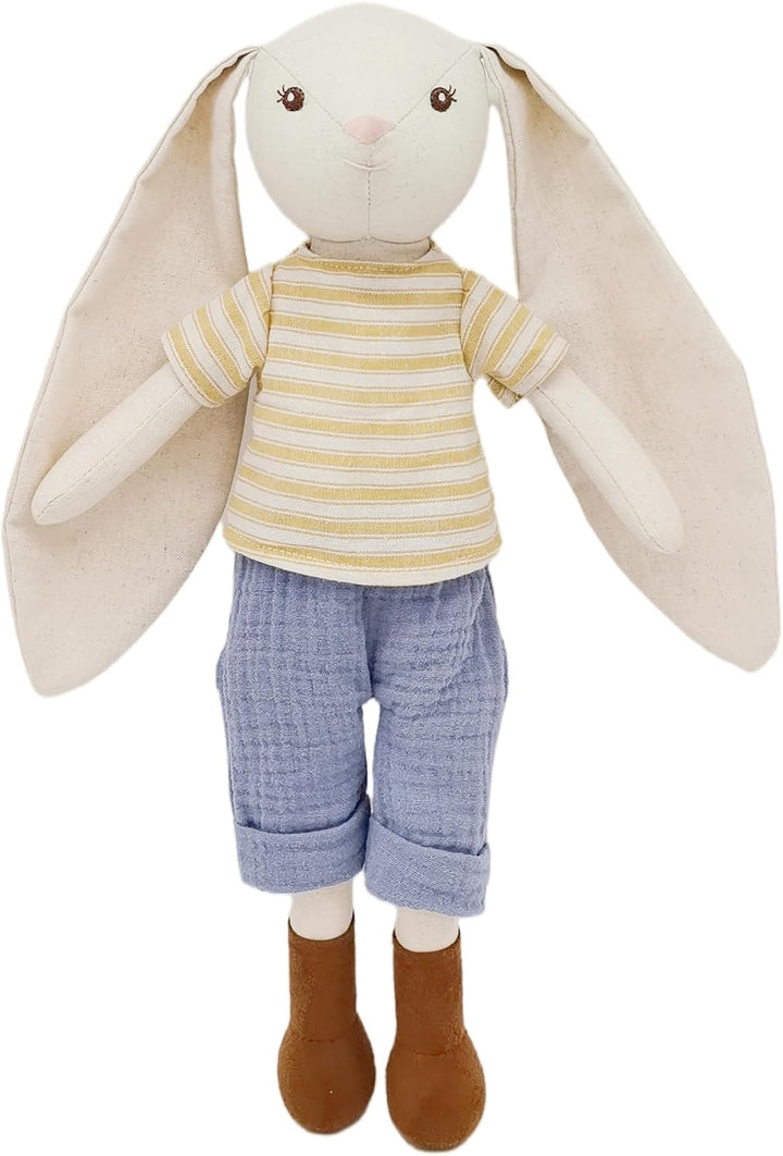Mikee Fluffie Peluche de conejo de 15 pulgadas para bebé, muñeca de...