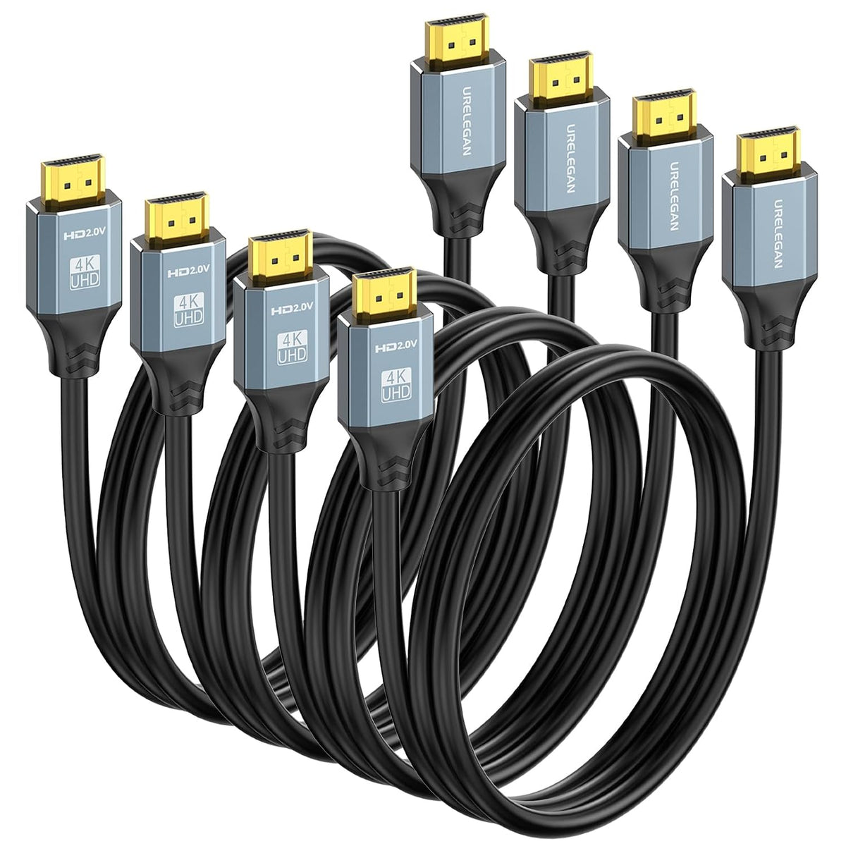 Paquete de 4 cables HDMI de 6 pies