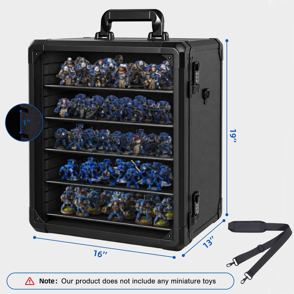 Estuche de transporte en miniatura Estuche de almacenamiento para miniaturas con 6 bandejas y 2 cerraduras