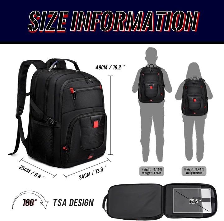 JARWAM Mochila grande de viaje para laptop para hombres, mochilas d...