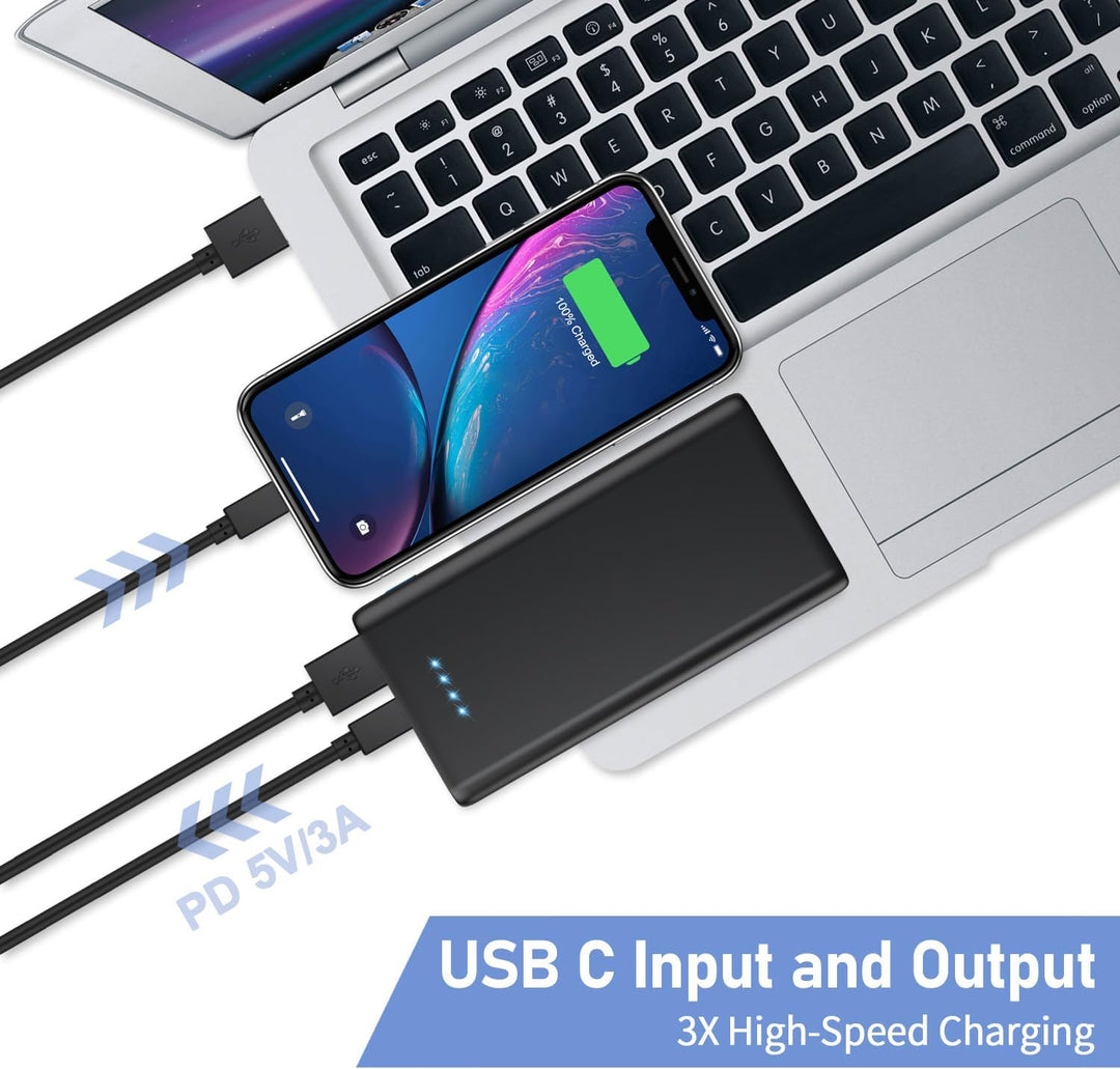 Cargador portátil de 25,800 mAh, 5 V\/3 A USB C de entrada y salida...