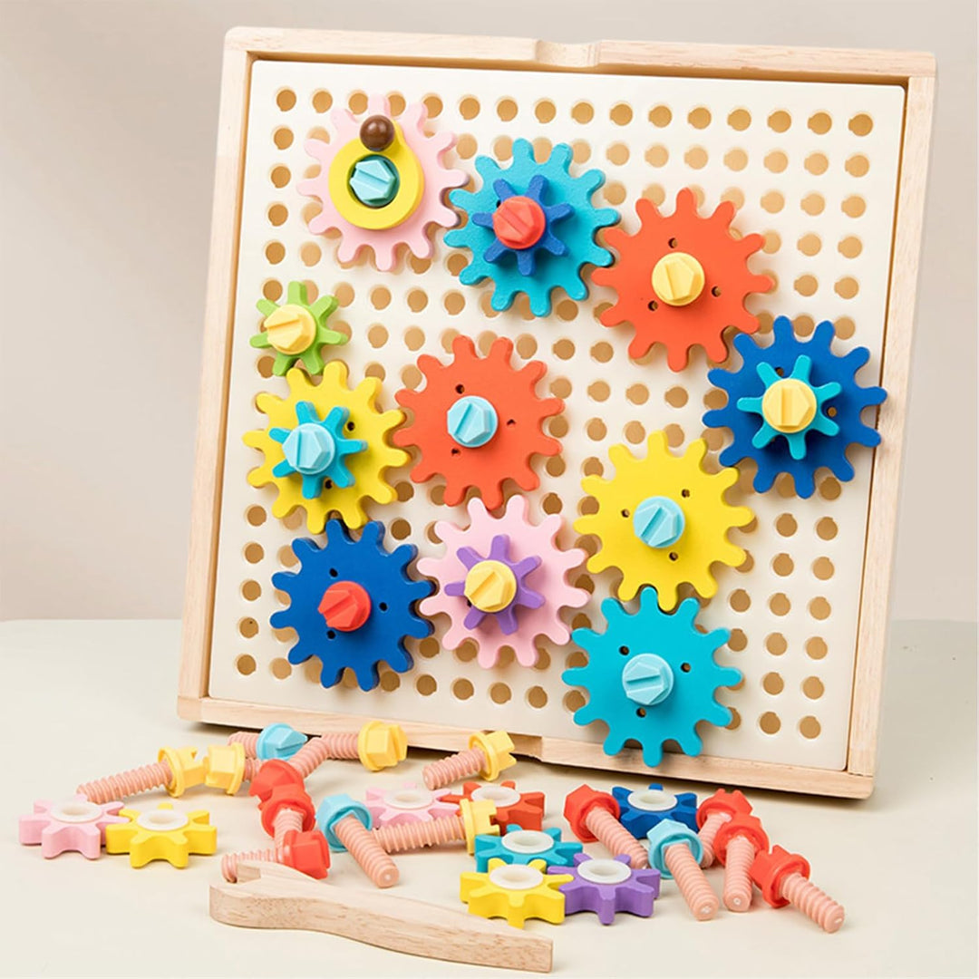 Xunsomten - Juego de engranajes de madera para niños