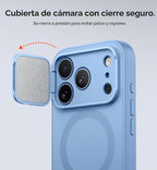 SURITCH para iPhone 18 Pro funda para MagSafe, Tapacámara, Azul Claro