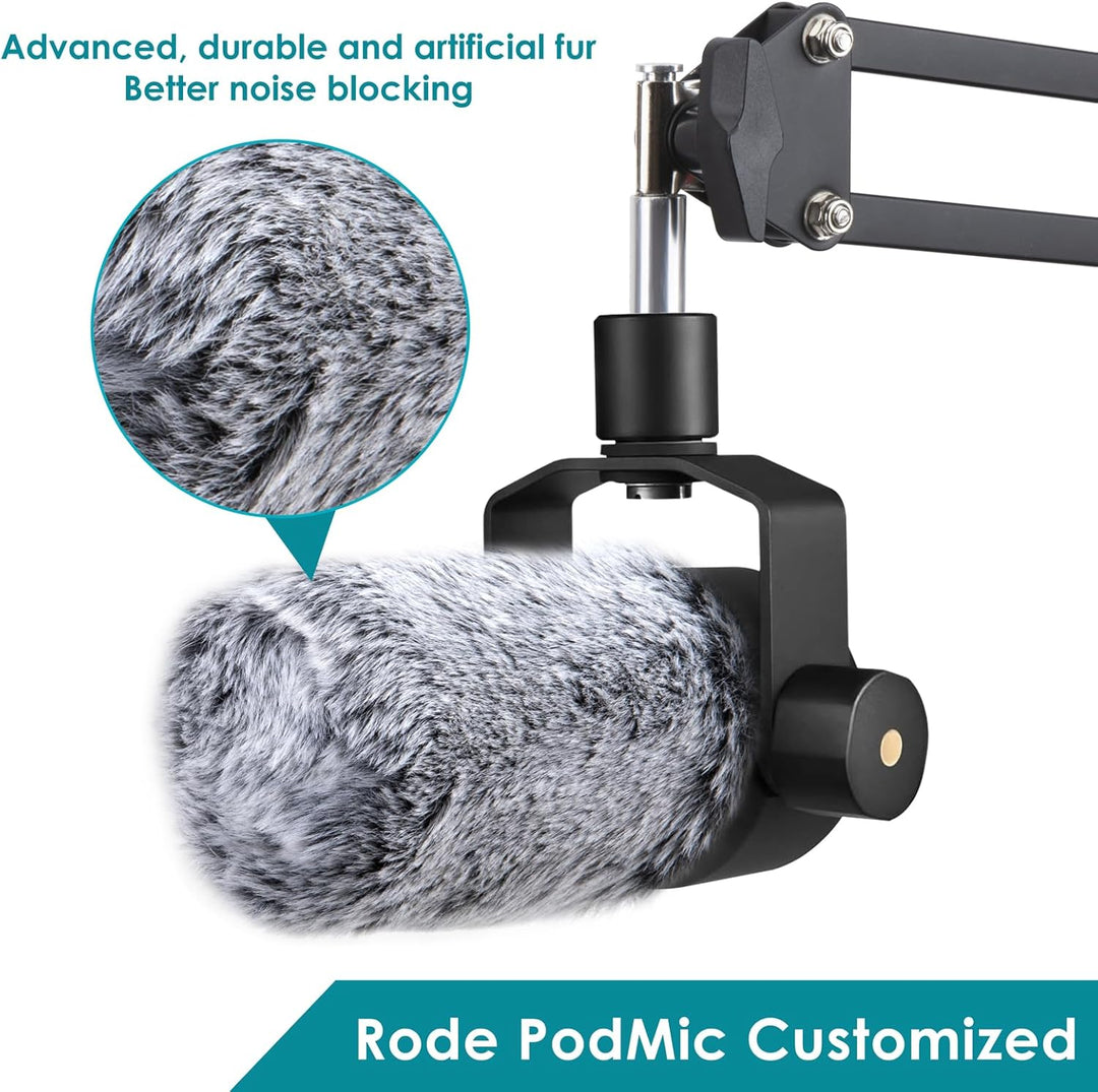 PodMic - Funda peluda con filtro pop, cubierta de viento para micró...