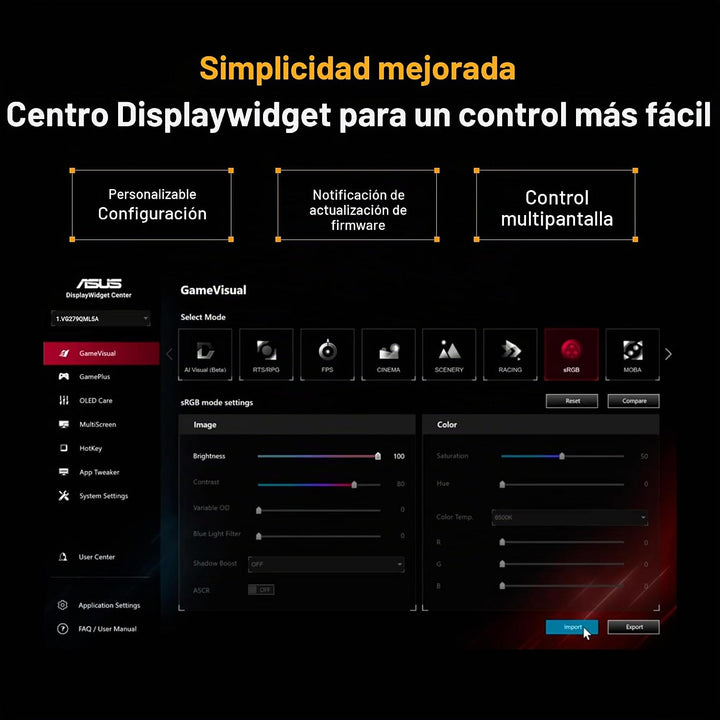 ASUS TUF Gaming Series 5 Monitor 1080P de 27" (VG279QML5A) - Fa...