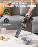 Fanttik Fold V10 Ultra Deluxe - Aspiradora de mano inalámbrica, potencia de succión de 17 kPa, base de carga, boquilla giratoria, hasta 35 minutos de tiempo de funcionamiento, pantalla LED inteligente