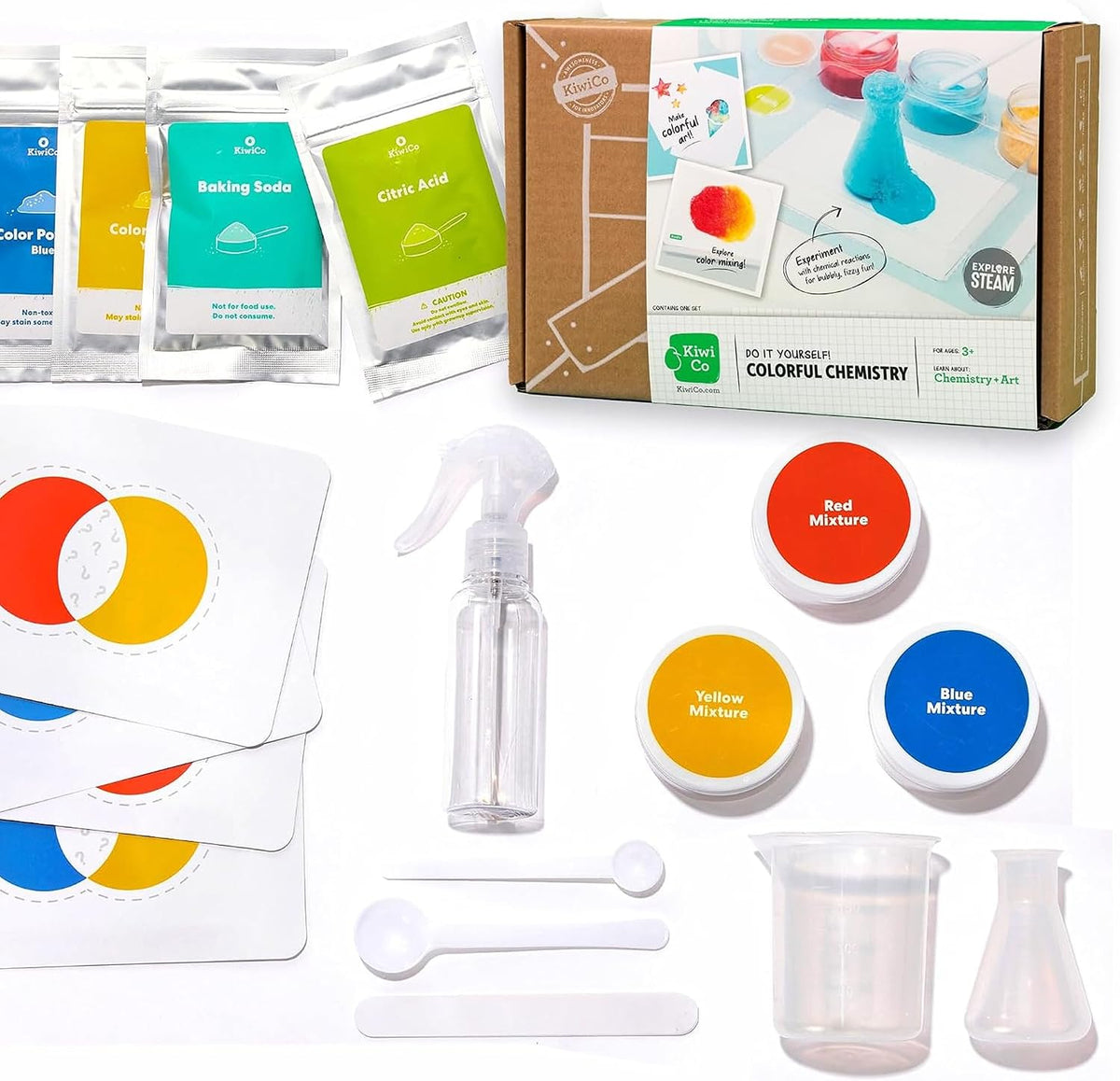 KiwiCo Colorido juego de química - Juego de química probado para niños para