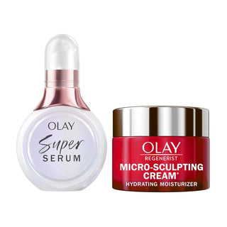 Olay Super Serum y MicroSculpting Cream Mini Duo Kit más vendido, S...