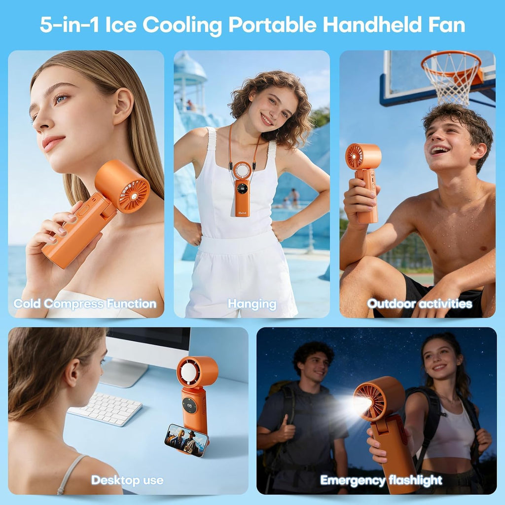SSWind Ventilador de mano portátil de 6000 mAh con refrigeración po...