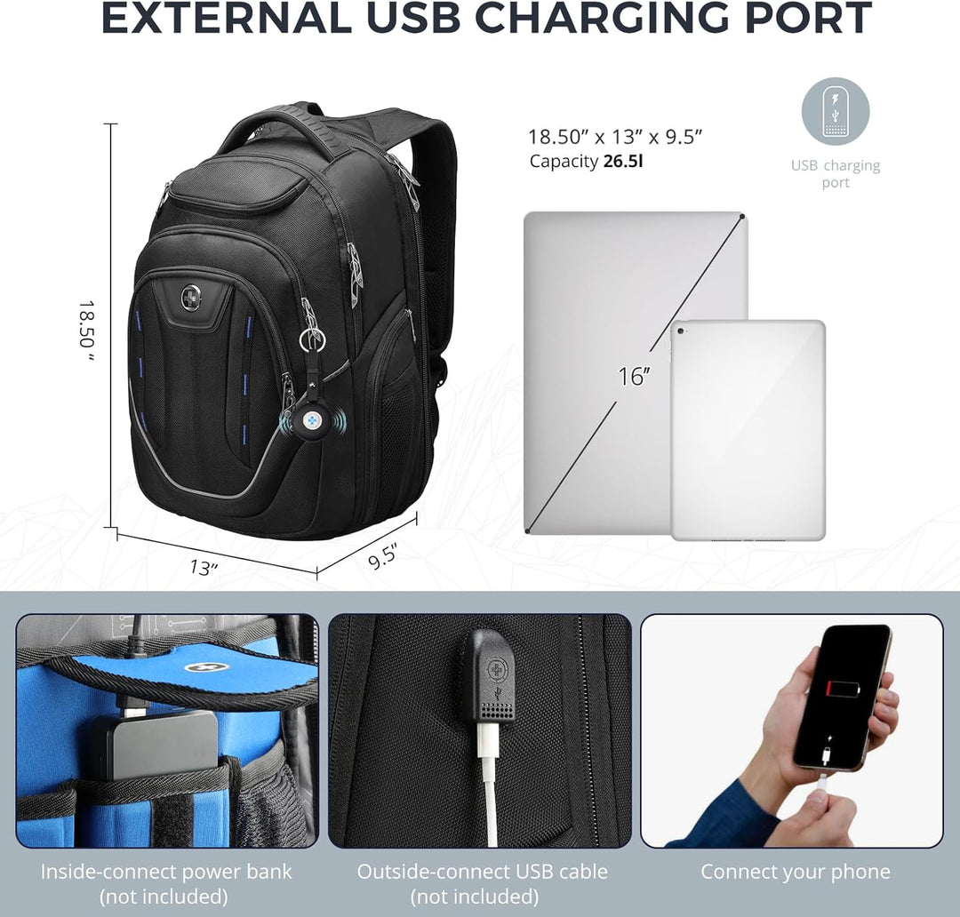 Swissdigital Design TSA - Mochila para laptop de negocios para homb...