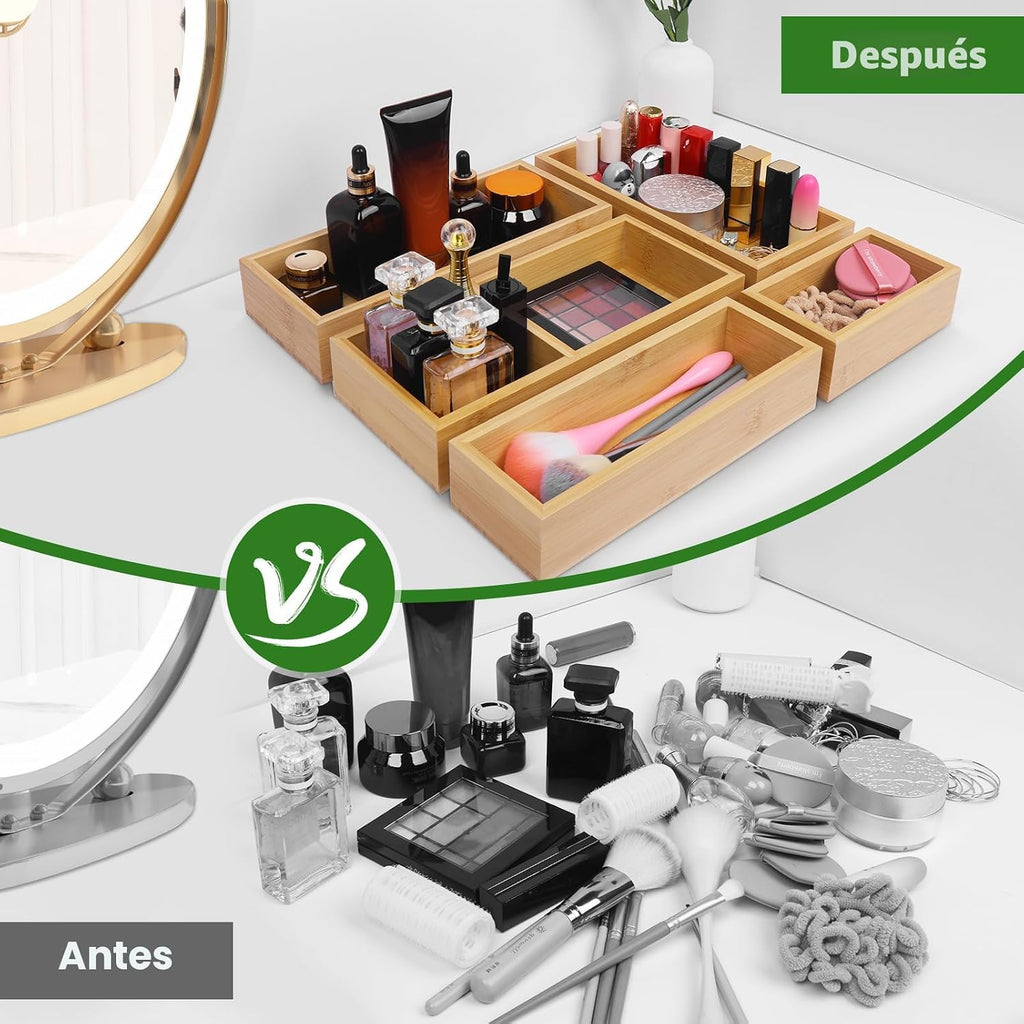 Set de Organizadores de Cajón en Bambú, Organizadores Individuales de Madera