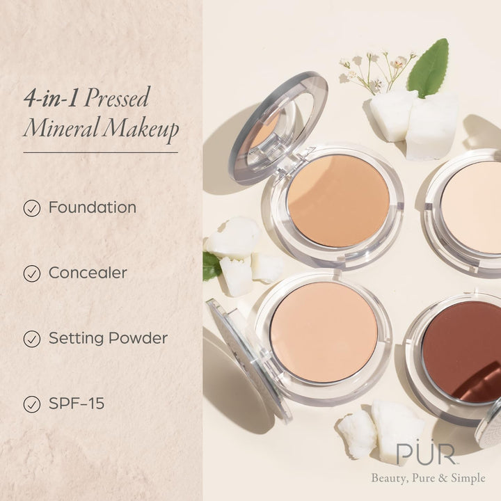 PÜR MINERALS Base de Maquillaje Mineral Prensada 4 en 1 en Polvo co...