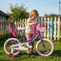 Bicicleta WinHope Fairy Girls con Asiento para Muñeca, Bicicleta Infantil de 12-20 Pulgadas para Edades 2-12