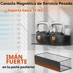 Cestas magnéticas organizadores de refrigerador, cesta de malla de alambre de metal de gran capacidad, estante para especias para almacenamiento de refrigerador, estante magnético para