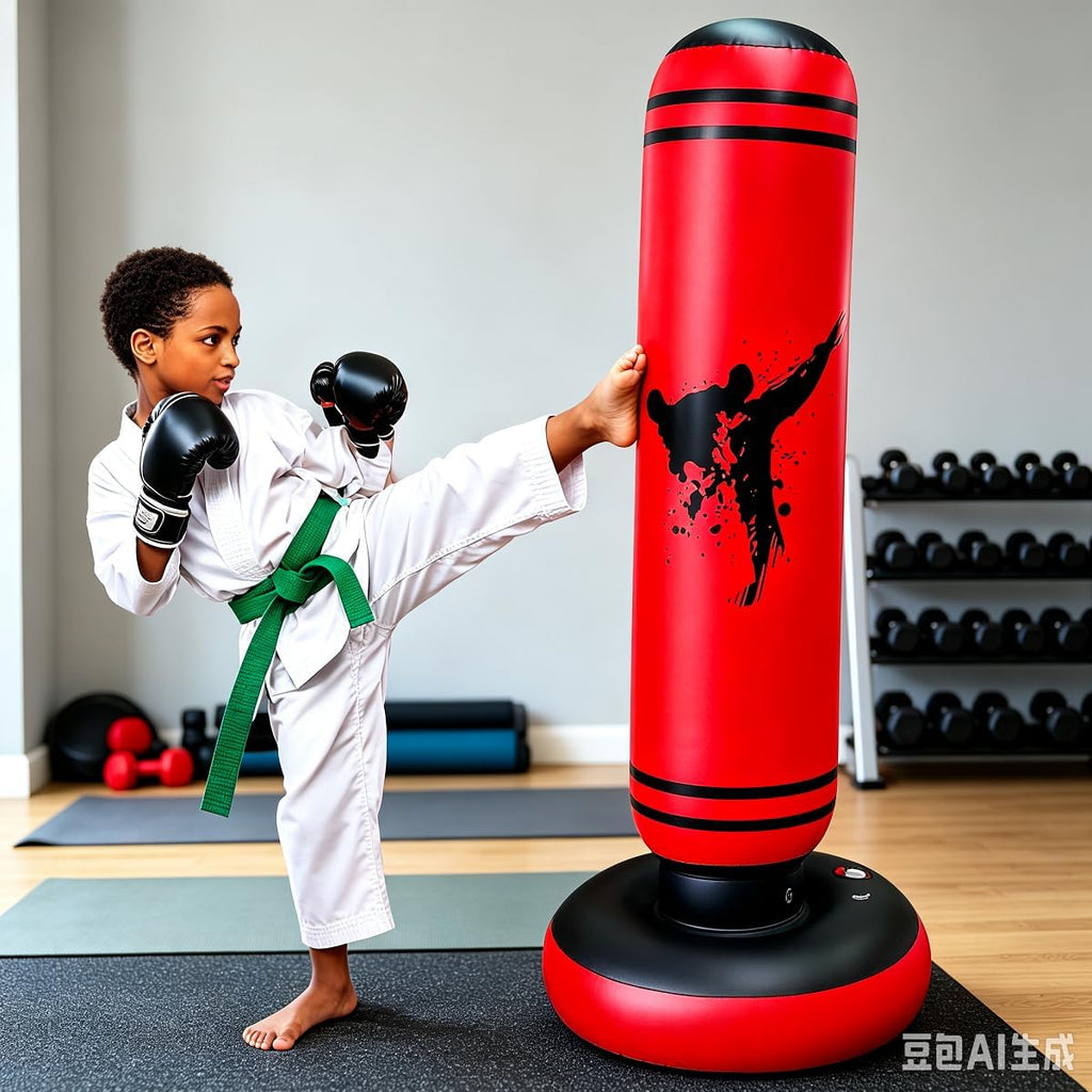 Saco de boxeo para niños, Saco de boxeo inflable, Muñeco inflable, Saco para practicar boxeo y desestresarse para niños.