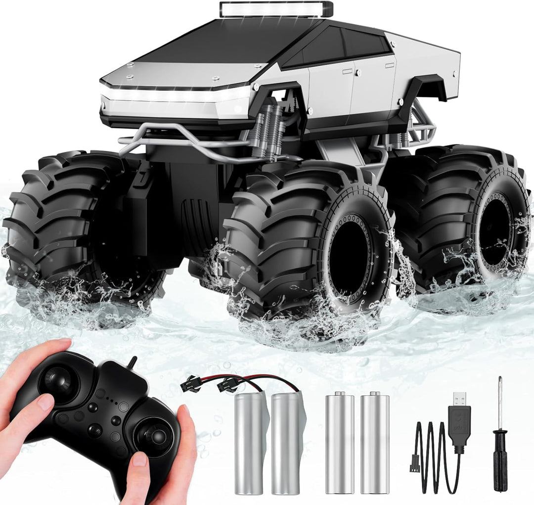 Coche de control remoto, 1:18 coches RC anfibios, camioneta todoter...
