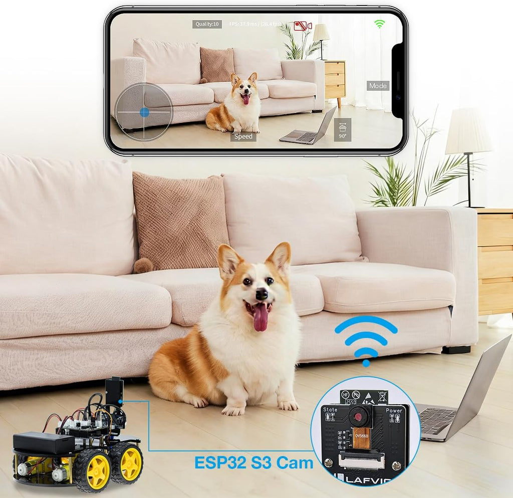 LAFVIN R3 Cámara Smart Robot Car Compatible con Arduino IDE con Tutorial