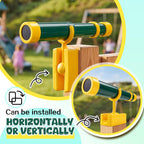 2 piezas de telescopio de casa del árbol para niños, accesorios de juego, verde, amarillo