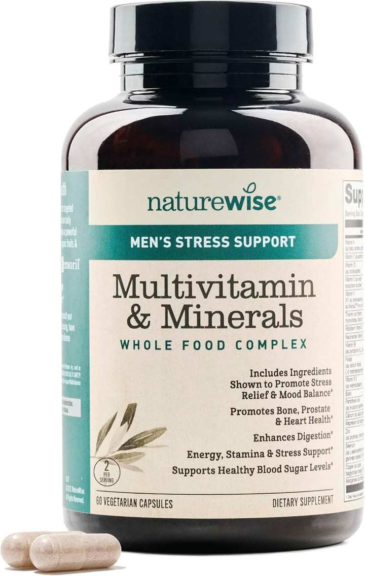 NatureWise Multivitamínico para hombres + apoyo al estrés + mineral...