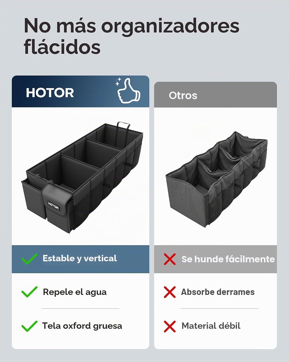 HOTOR - Organizador de maletero, resistente y plegable con enfriador para automóvil, Sudán y SUV