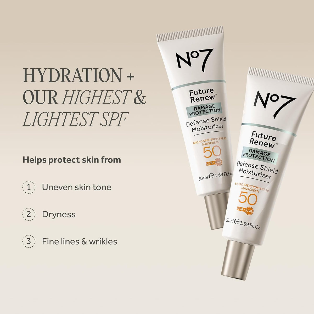 No7 Future Renew Defense Shield - Hidratante facial sin aceite y pr...