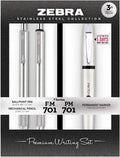 Zebra Pen STEEL PM-701 & M/F-701, Juego de bolígrafo, lápiz y marcador