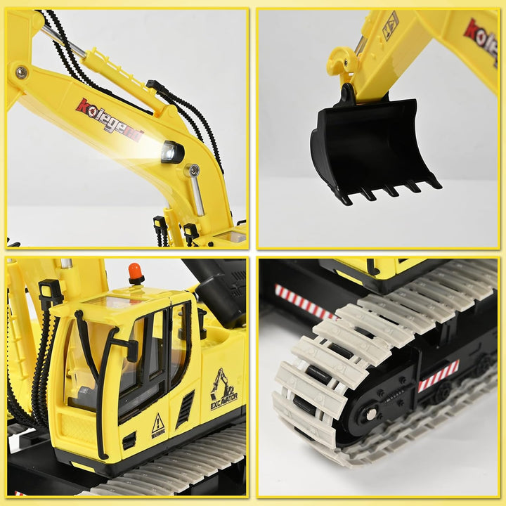 Kolegend Excavadora de juguete con control remoto 16 Pulgadas, vehí...