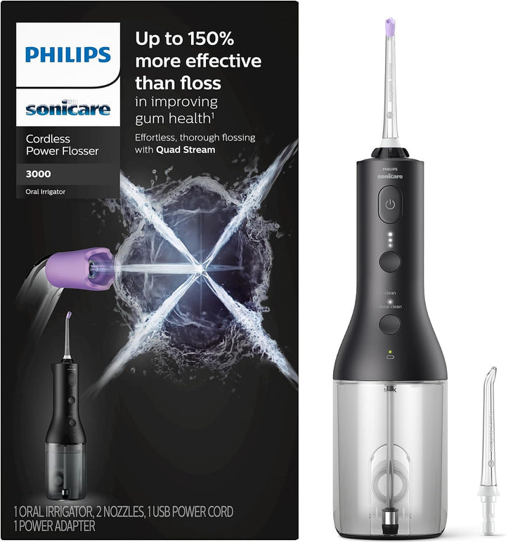 Philips Sonicare Irrigador dental inalámbrico 3000 - Cepillo de die...