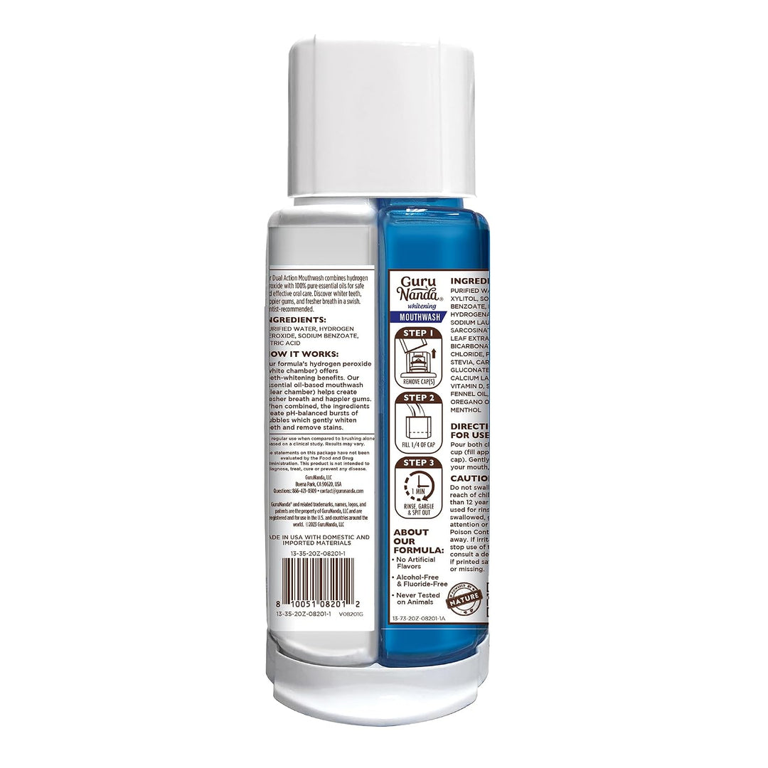 GuruNanda Enjuague bucal Oxyburst de doble barril, sin alcohol ni f...