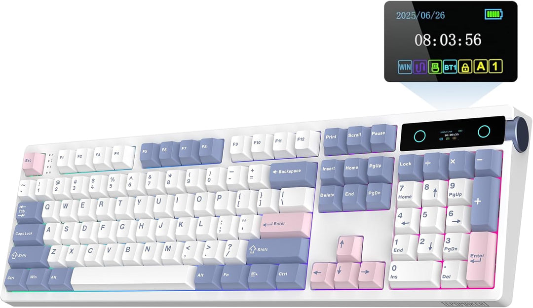EPOMAKER TH108 PRO Teclado mecánico de tamaño completo con pantalla...