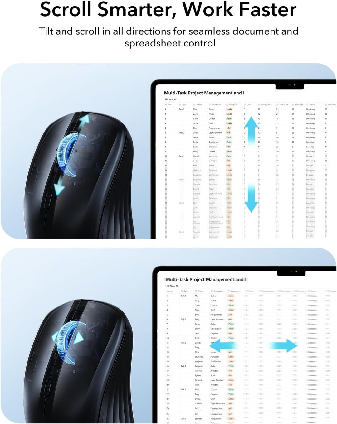 ESR MagMouse Snap-to-Carry Mouse Bluetooth, Mouse Inalámbrico Recar...