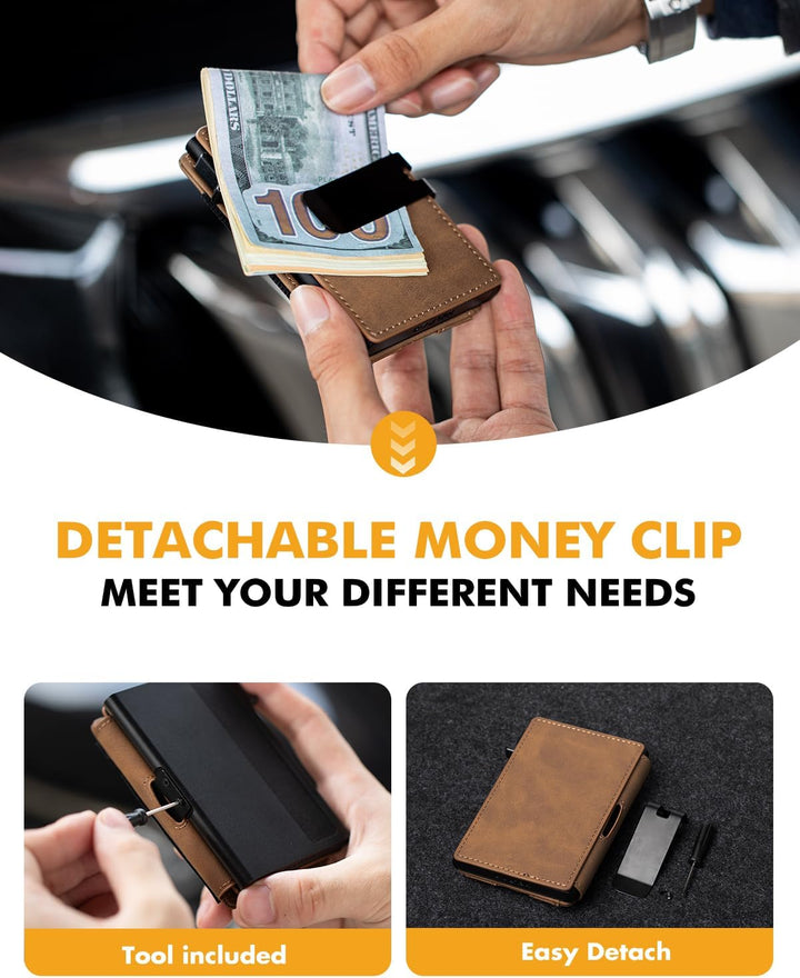 iwantit Cartera para bolsillo frontal para hombre: delgada con clip...