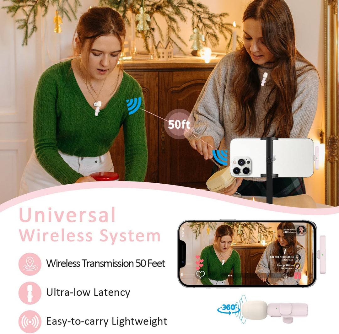 MAYBESTA Mini micrófono inalámbrico Lavalier para iPhone, iPad, And...