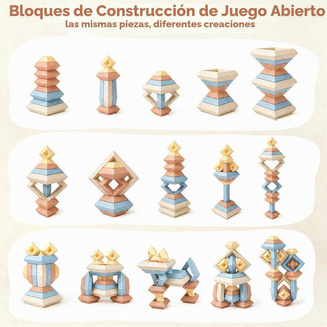 Joyreal Montessori - Bloques apilables para niños pequeños de 1 a 3...