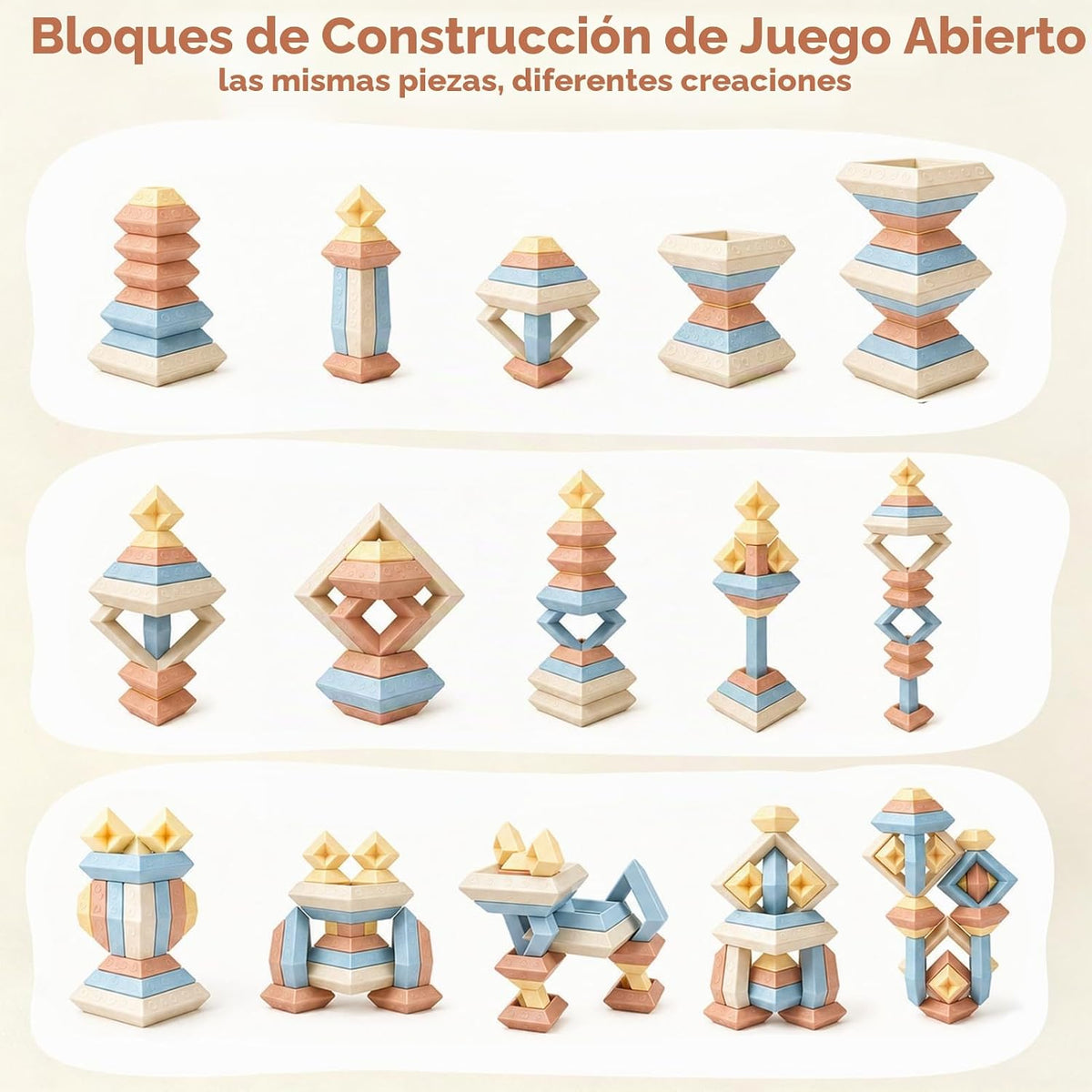 Joyreal Montessori - Bloques apilables para niños pequeños