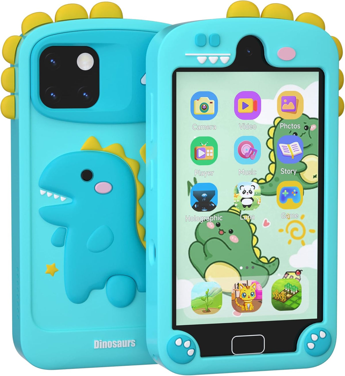 Teléfono inteligente para niños para niños de 3 a 12 años, teléfono de juego táctil de 4" con pantalla, 32GB