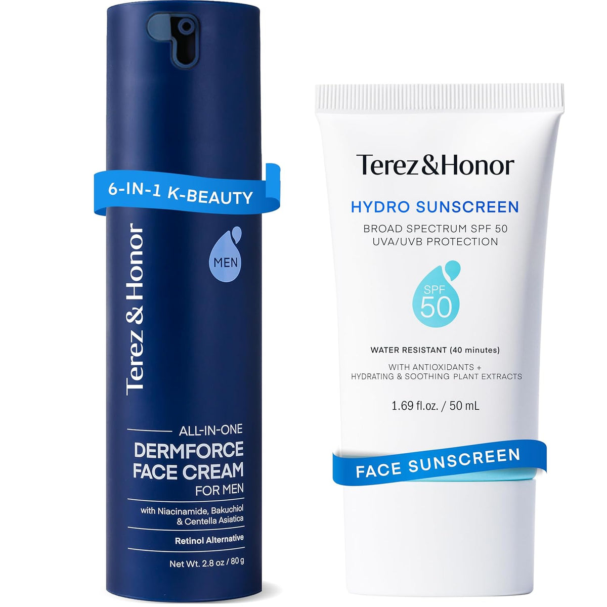 TEREZ &amp; HONOR Kit de crema facial y protector solar para hombre...