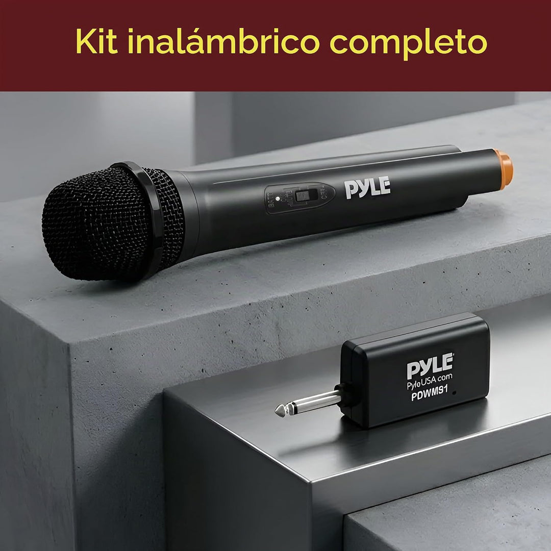 Pyle Sistema de Micrófono Inalámbrico VHF Portátil - Conjunto Trans...