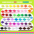 14000 cuentas de poni a granel, 50 colores para hacer pulseras