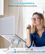 Lpoake Soporte plegable ajustable para laptop, soporte ergonómico portátil para computadora portátil, compatible con computadoras portátiles de 10 a 15.6 pulgadas