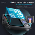 Tensiómetro de Brazo, 3 Tamaños de Brazaletes, S, M/L y XL, Pequeño 7"-9", Mediano/Grande 9"-17" y Brazalete Extra Grande 13"-21", Monitor Digital Automático Preciso de Presión Arterial, Pantalla LCD