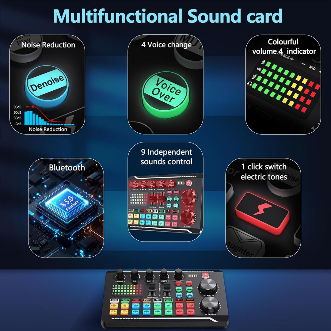 Kit de micrófono de podcast SINWE, micrófono condensador BM-800 con...